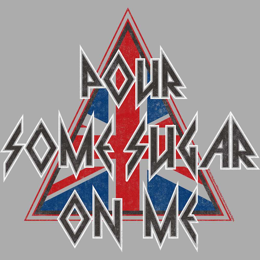 Def Leppard Pour Some Sugar On Me Triangle Graphic T-Shirt - Official Band Tee
