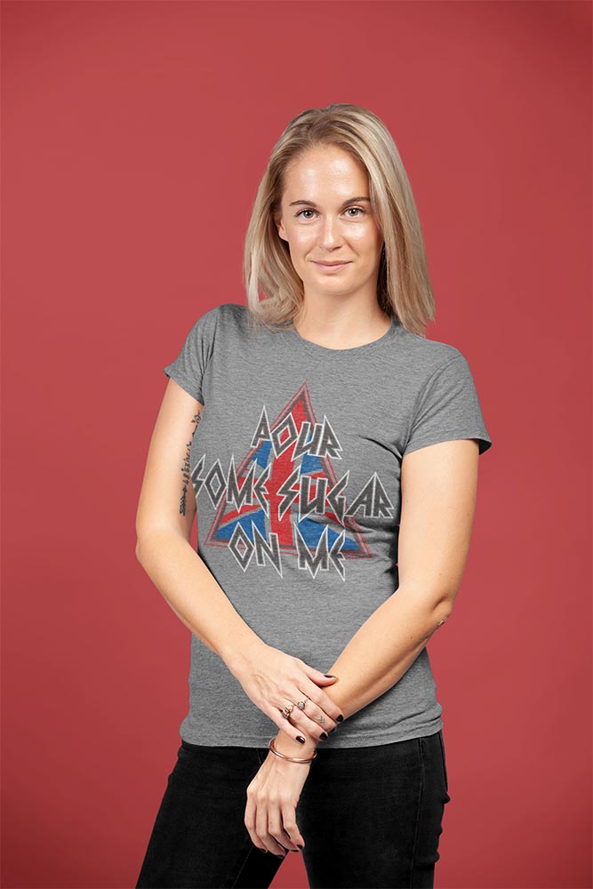 Def Leppard Pour Some Sugar On Me Triangle Graphic T-Shirt - Official Band Tee