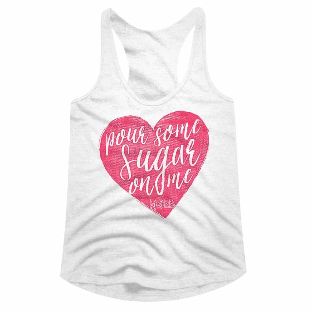 Def Leppard Pour Some Sugar On Me Heart Graphic Girl Tank Top - Official Band Tee