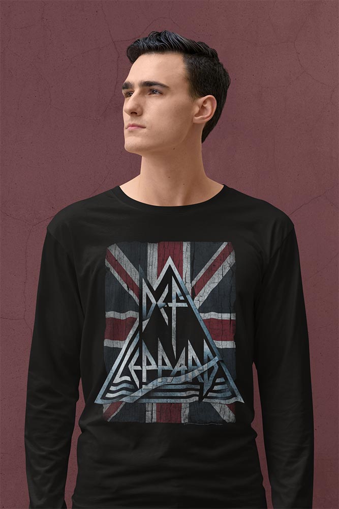 Def Leppard Jacked Up Adult Long Sleeve T-Shirt, Classic 80s Hard Rock Band Graphic Tee, Retro Music Fan Apparel