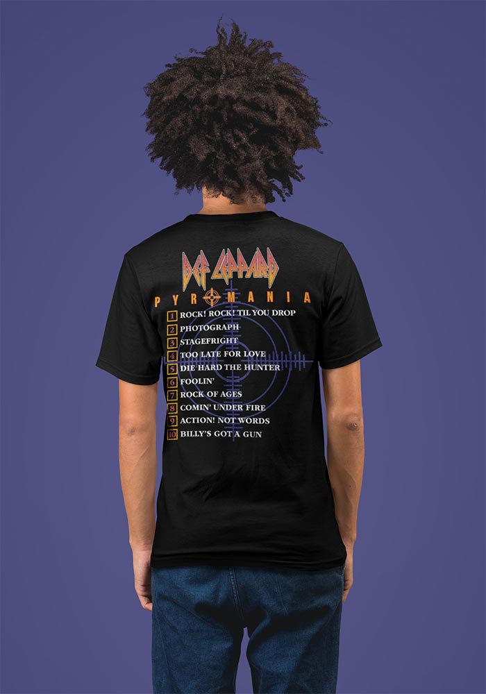 Def Leppard PYRO ALBUM Black Adult T-Shirt – Official Rock Band Graphic Tee for Classic Music Fans