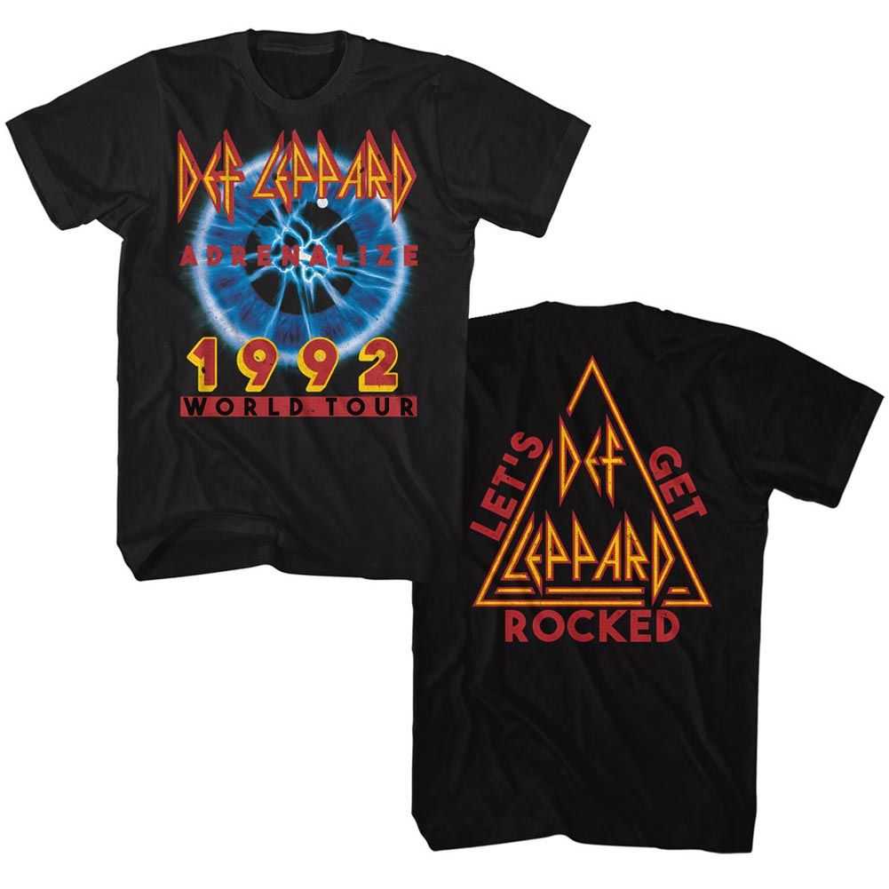 Def Leppard ADRENALIZE TOUR Black Adult T-Shirt – Official Concert Rock Band Graphic Apparel