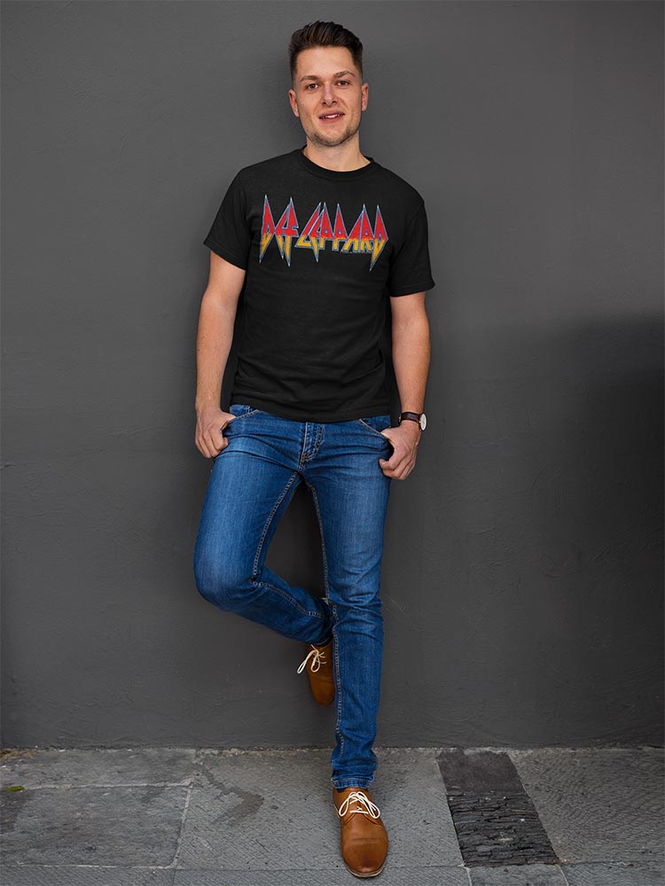 Def Leppard Logo Adult T-Shirt, Classic 80s Hard Rock Band Graphic Tee, Retro Concert Music Fan Apparel