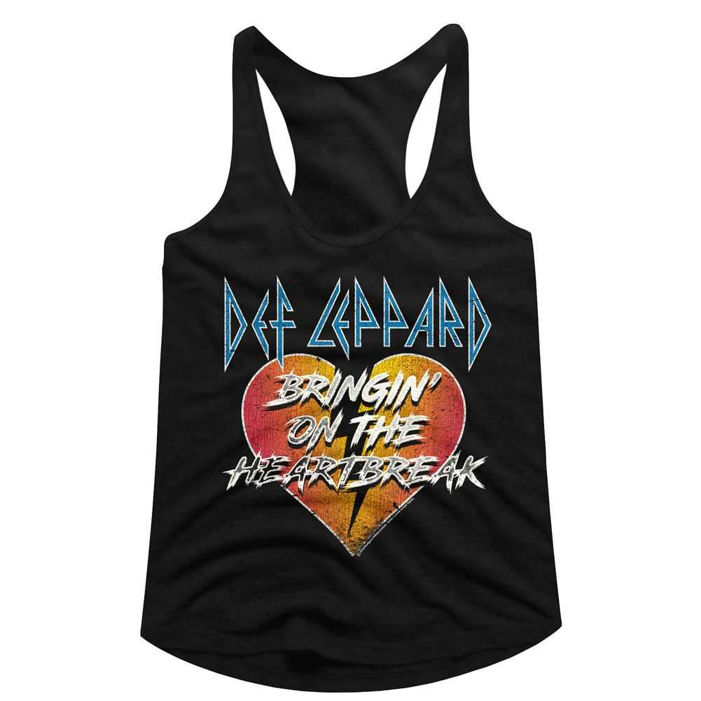 Def Leppard BRINGIN Black Adult Slim Fit Girl Tank Top – Official Rock Band Graphic Apparel for Fans