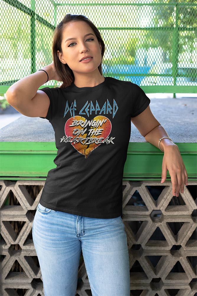 Def Leppard BRINGIN Adult Black T-Shirt – Licensed Hard Rock Music Graphic Tee for Fans