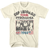 Def Leppard Pyro Tour Adult T-Shirt, Vintage 80s Hard Rock Band Graphic Tee, Retro Concert Music Fan Apparel