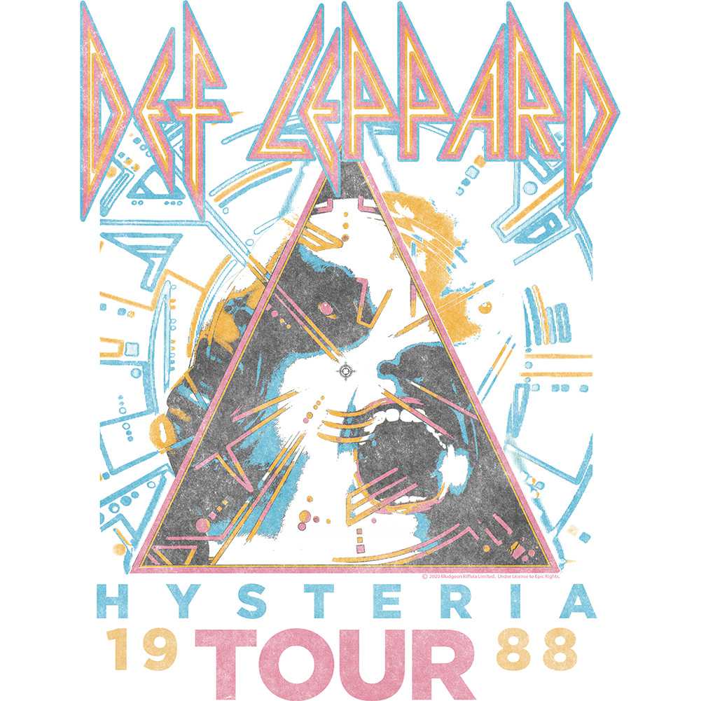 Def Leppard Hysteria 1988 Tour Graphic Girl Tank Top - Official Rock Band Tee