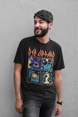 Def Leppard 80s Albums Graphic T-Shirt - Rock Band Album Art Tee