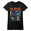 Def Leppard 80SALBUMS Adult Black T-Shirt – 80s Rock Album Graphic Tee, Licensed Band Merchandise