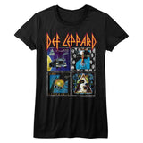 Def Leppard 80SALBUMS Adult Black T-Shirt – 80s Rock Album Graphic Tee, Licensed Band Merchandise