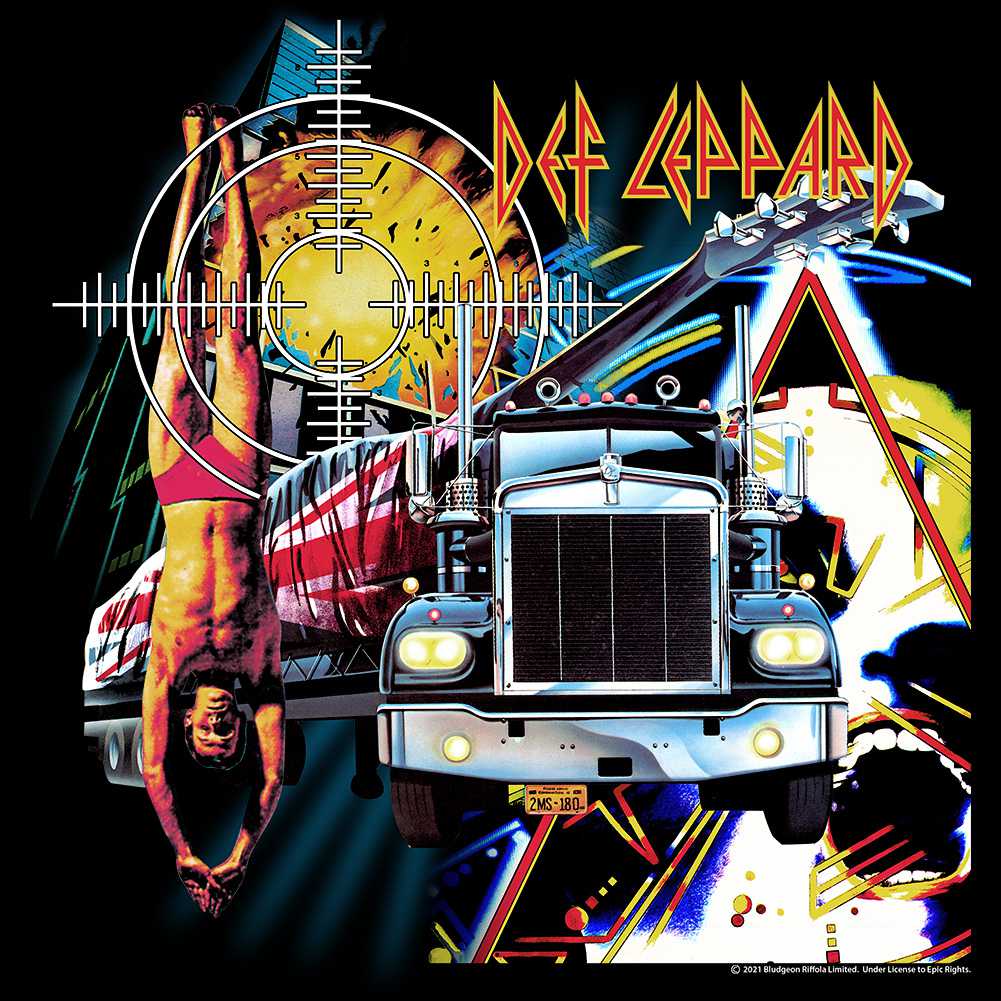 Def Leppard Jumble Adult T-Shirt, Classic 80s Hard Rock Band Graphic Tee, Retro Concert Music Fan Apparel