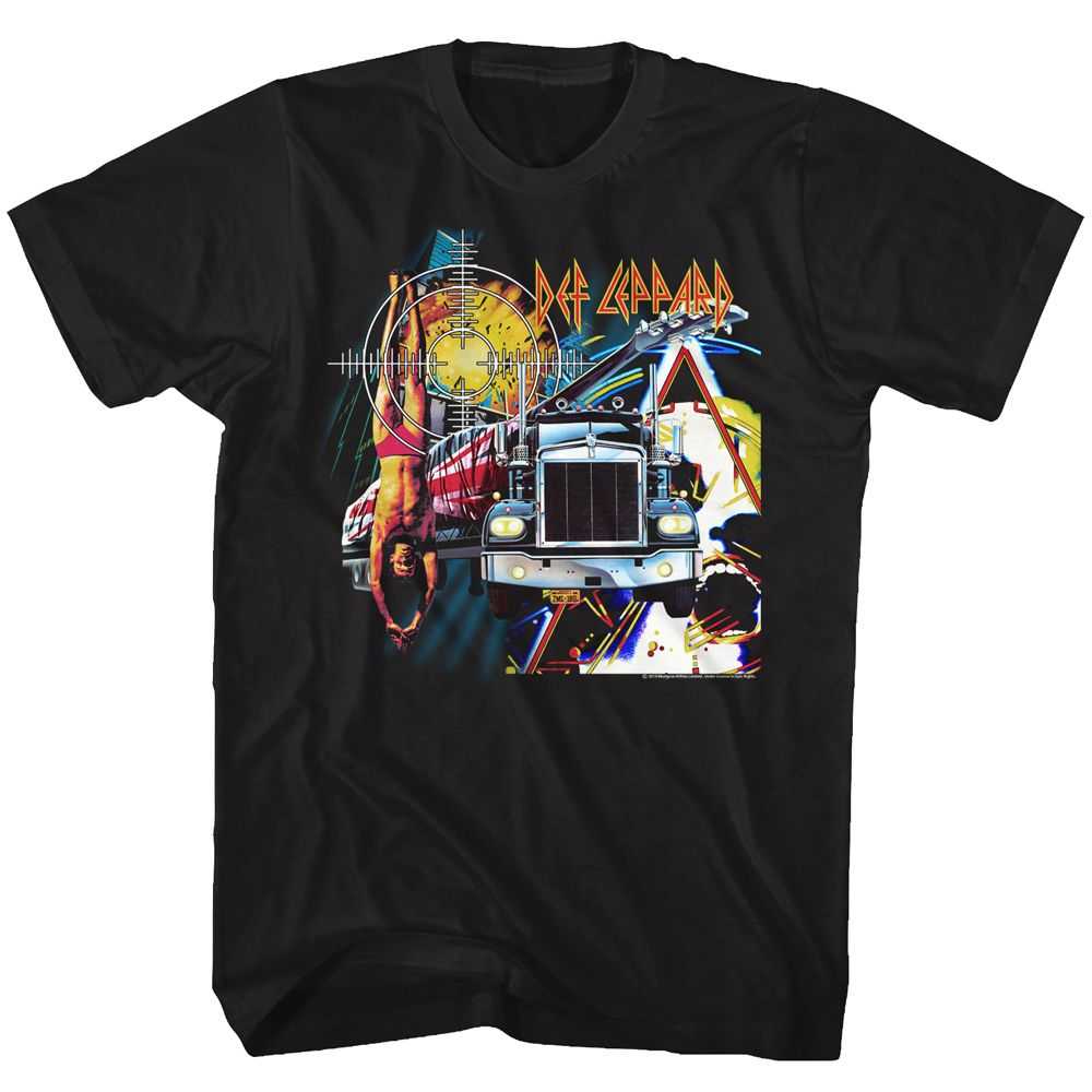 Def Leppard Jumble Adult T-Shirt, Classic 80s Hard Rock Band Graphic Tee, Retro Concert Music Fan Apparel