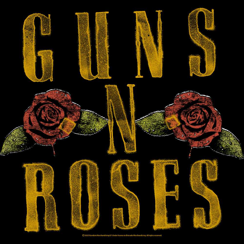 Guns N' Roses Logo and Roses Graphic T-Shirt - Official Kids Rock Band Tee - Size Youth