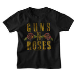 Guns N' Roses Logo and Roses Graphic T-Shirt - Official Kids Rock Band Tee - Size Youth