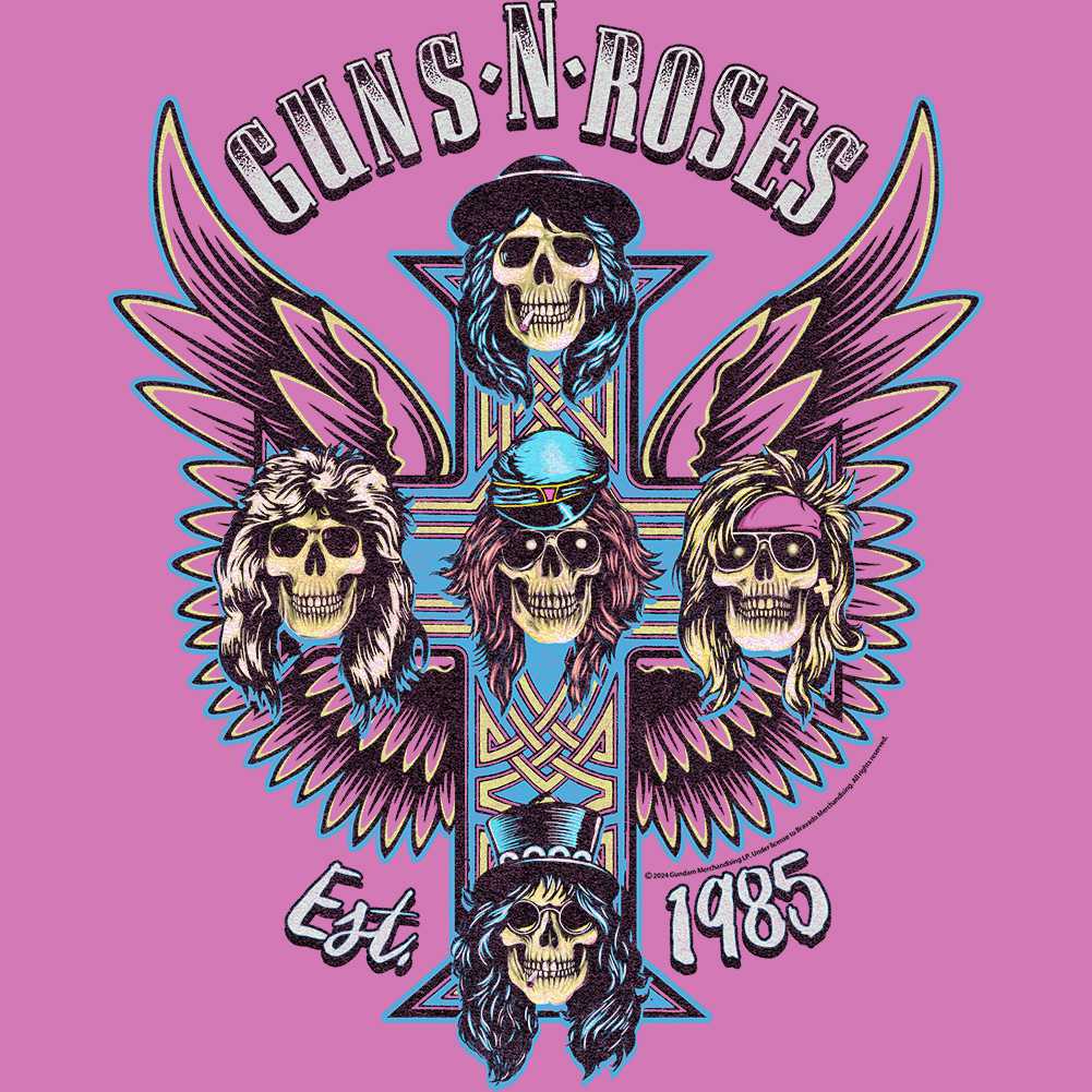 Guns N' Roses Winged Cross Graphic T-Shirt - Official Classic Band Tee