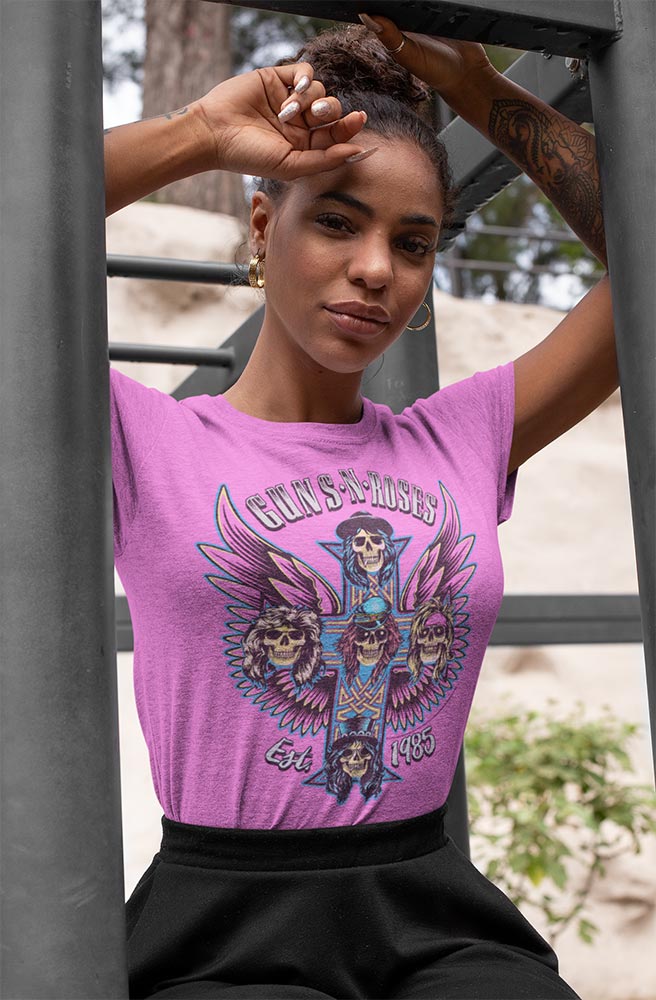 Guns N' Roses Winged Cross Graphic T-Shirt - Official Classic Band Tee