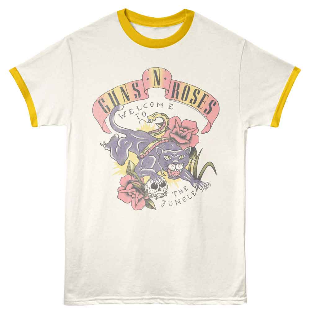 Guns N' Roses Welcome to the Jungle Graphic Ringer T-Shirt - Official Band Tee