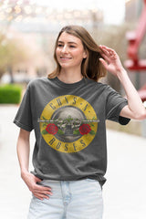 Guns N' Roses Classic Bullet Logo Graphic T-Shirt - Official Hard Rock Band Tee