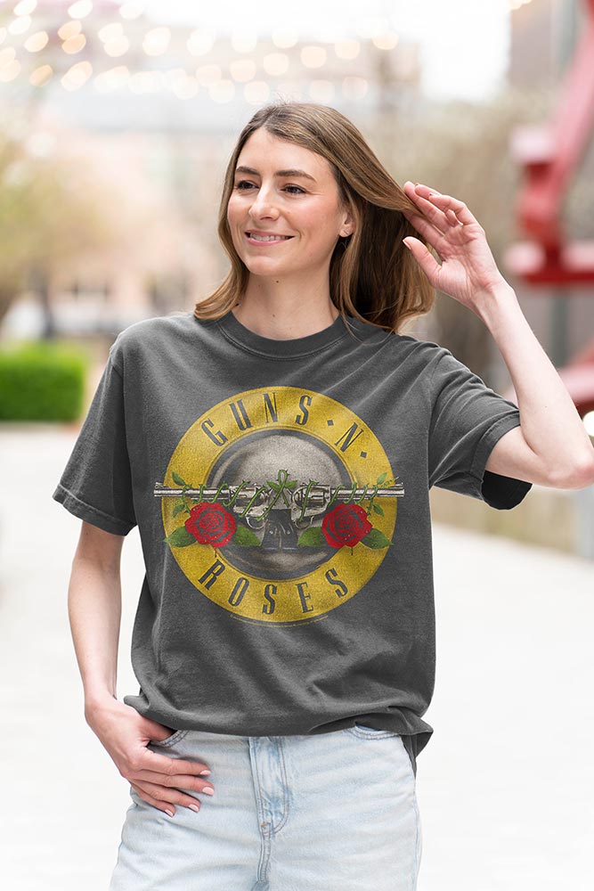 Guns N' Roses Classic Bullet Logo Graphic T-Shirt - Official Hard Rock Band Tee