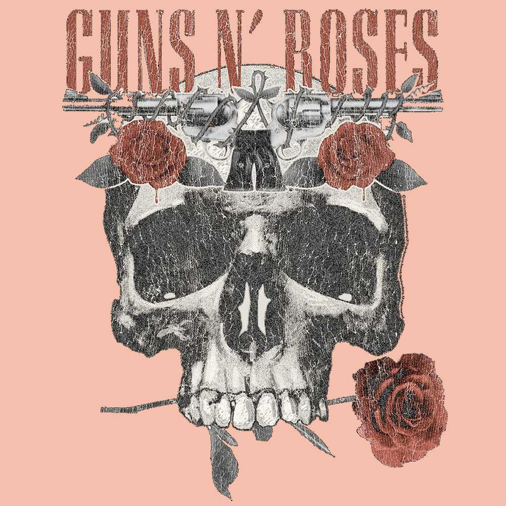 Guns N' Roses Flower Skull Graphic T-Shirt - Official Classic Rock Band Tee
