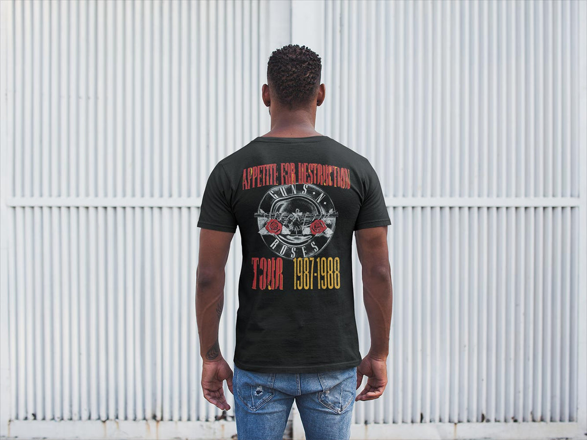 Guns N' Roses Appetite for Destruction Tour Graphic T-Shirt - Official Two-Sided Band Tee