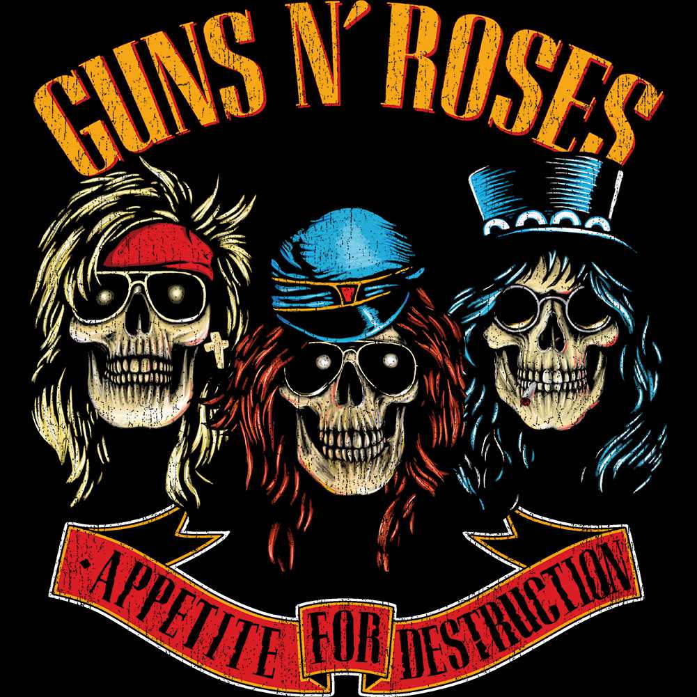Guns N' Roses Appetite for Destruction Tour Graphic T-Shirt - Official Two-Sided Band Tee