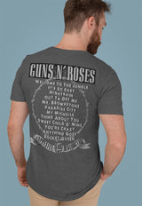 Guns N' Roses Appetite for Destruction Graphic T-Shirt - Two-Sided Tracklist Band Tee