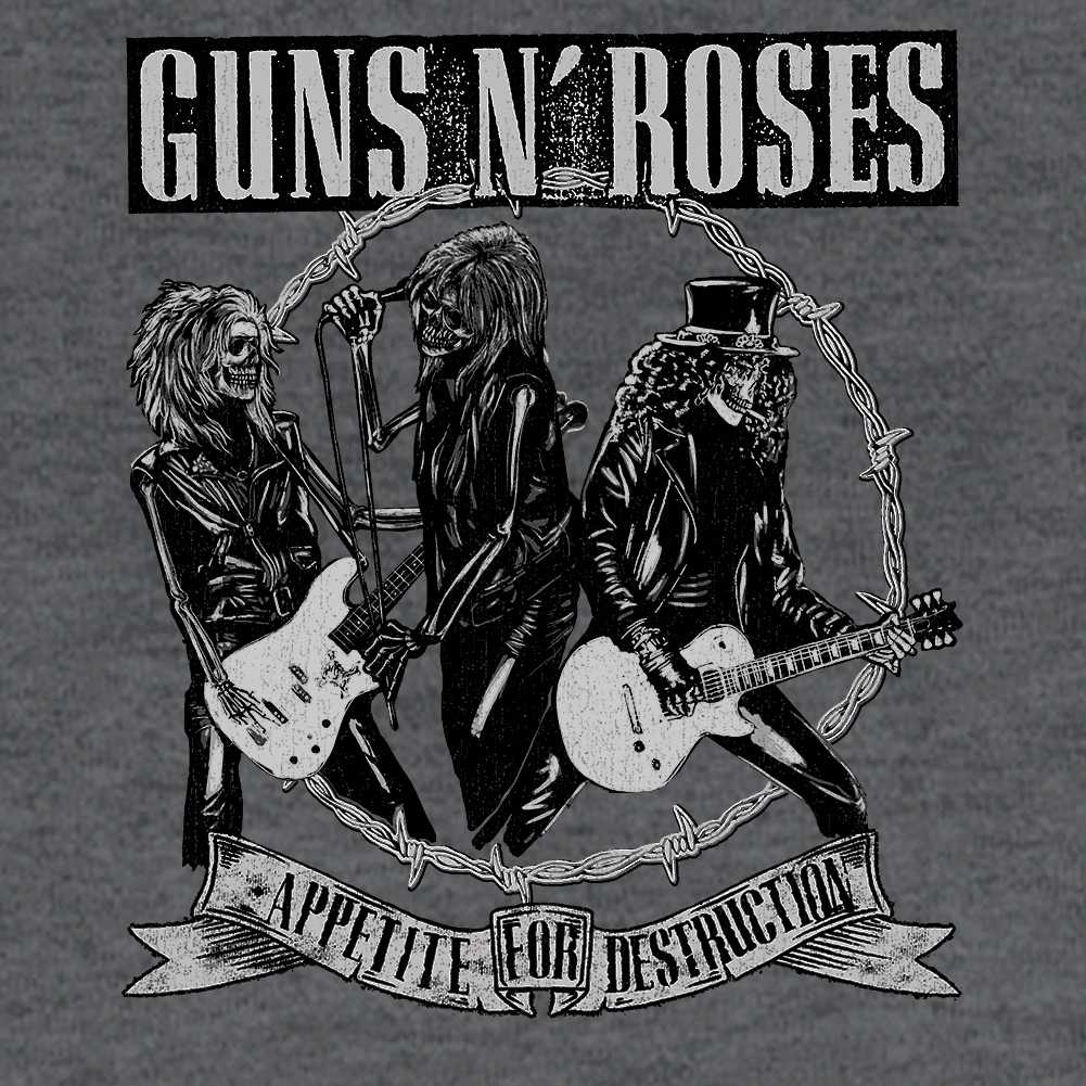 Guns N' Roses Appetite for Destruction Graphic T-Shirt - Two-Sided Tracklist Band Tee