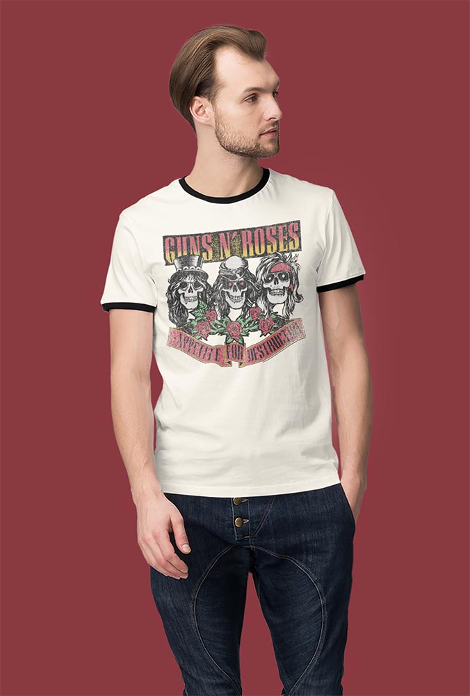Guns N' Roses Appetite for Destruction Graphic T-Shirt - Official Skulls Band Tee