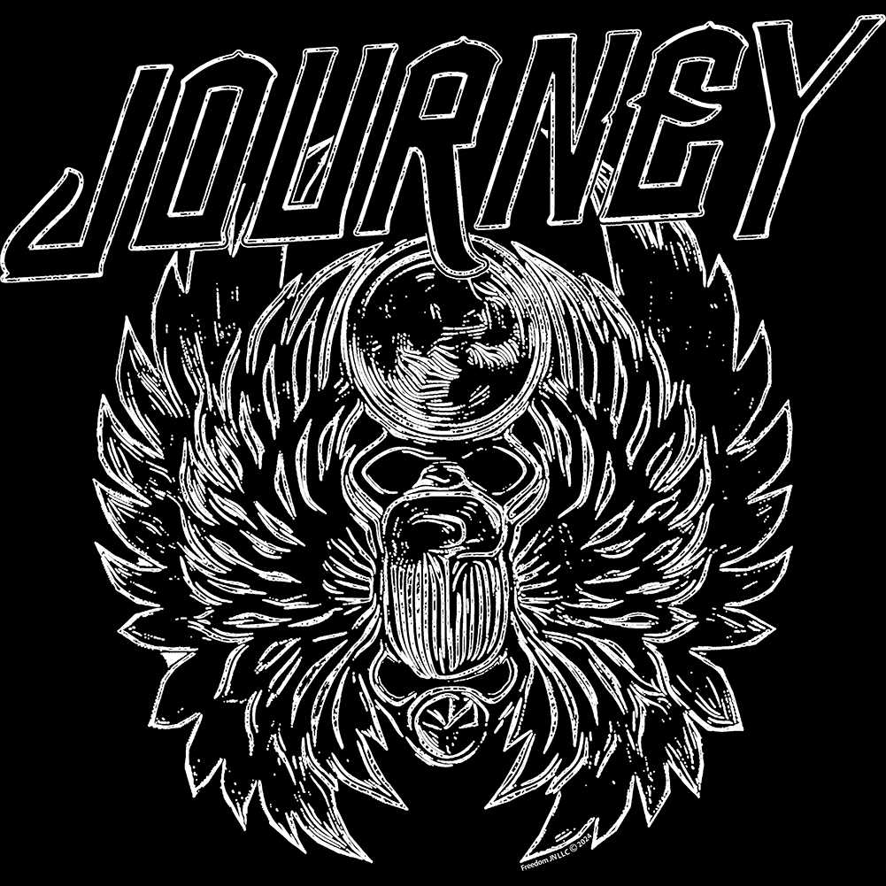 Journey Scarab Lines Logo Graphic T-Shirt - Classic Rock Music Clothing - Vintage Concert Lover Gift Idea