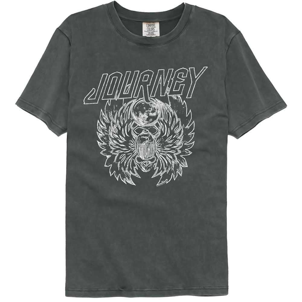 Journey Scarab Lines Logo Graphic T-Shirt - Classic Rock Music Clothing - Vintage Concert Lover Gift Idea