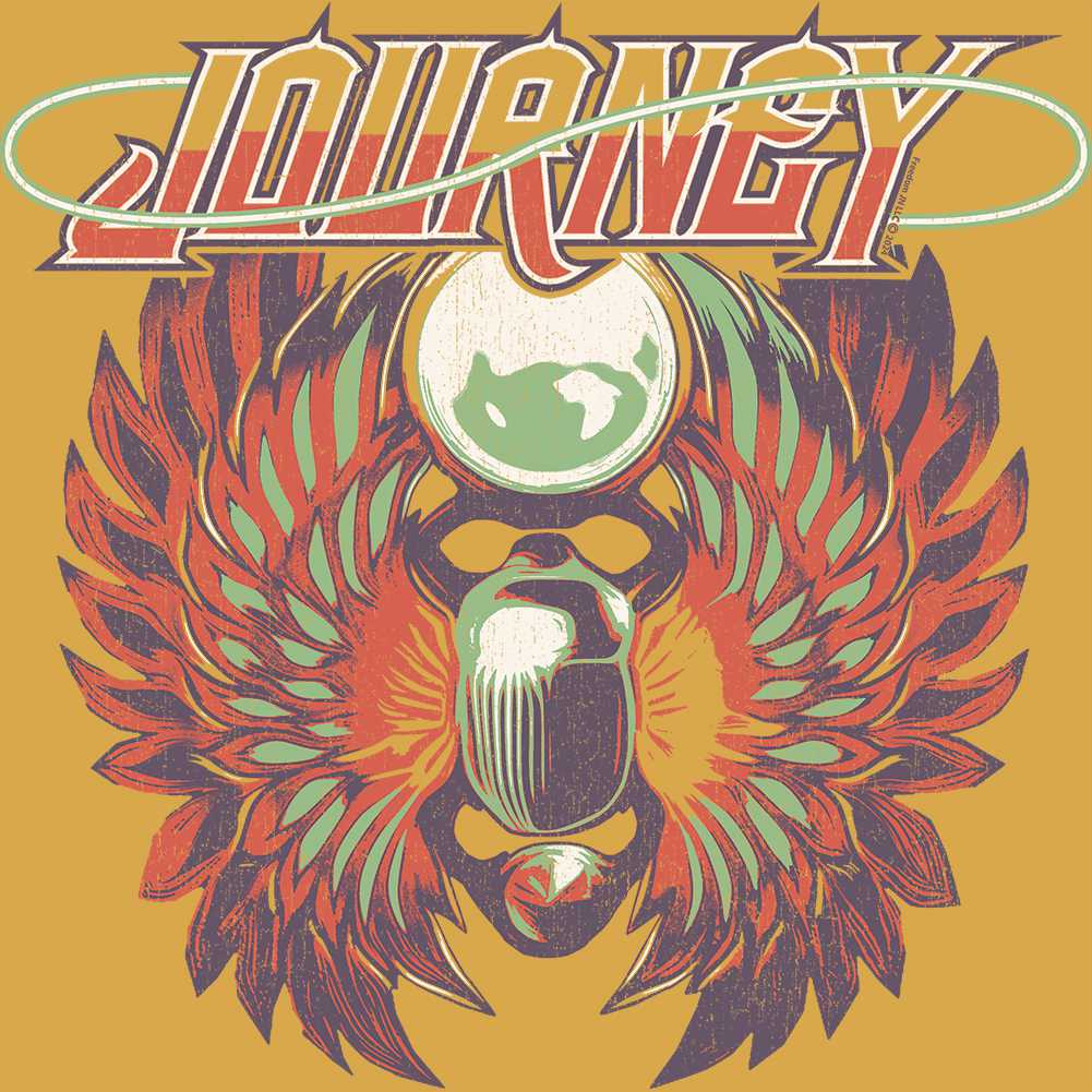 Journey Segmented Colors Graphic T-Shirt - Classic Rock Music Clothing - Vintage Concert Lover Gift Idea