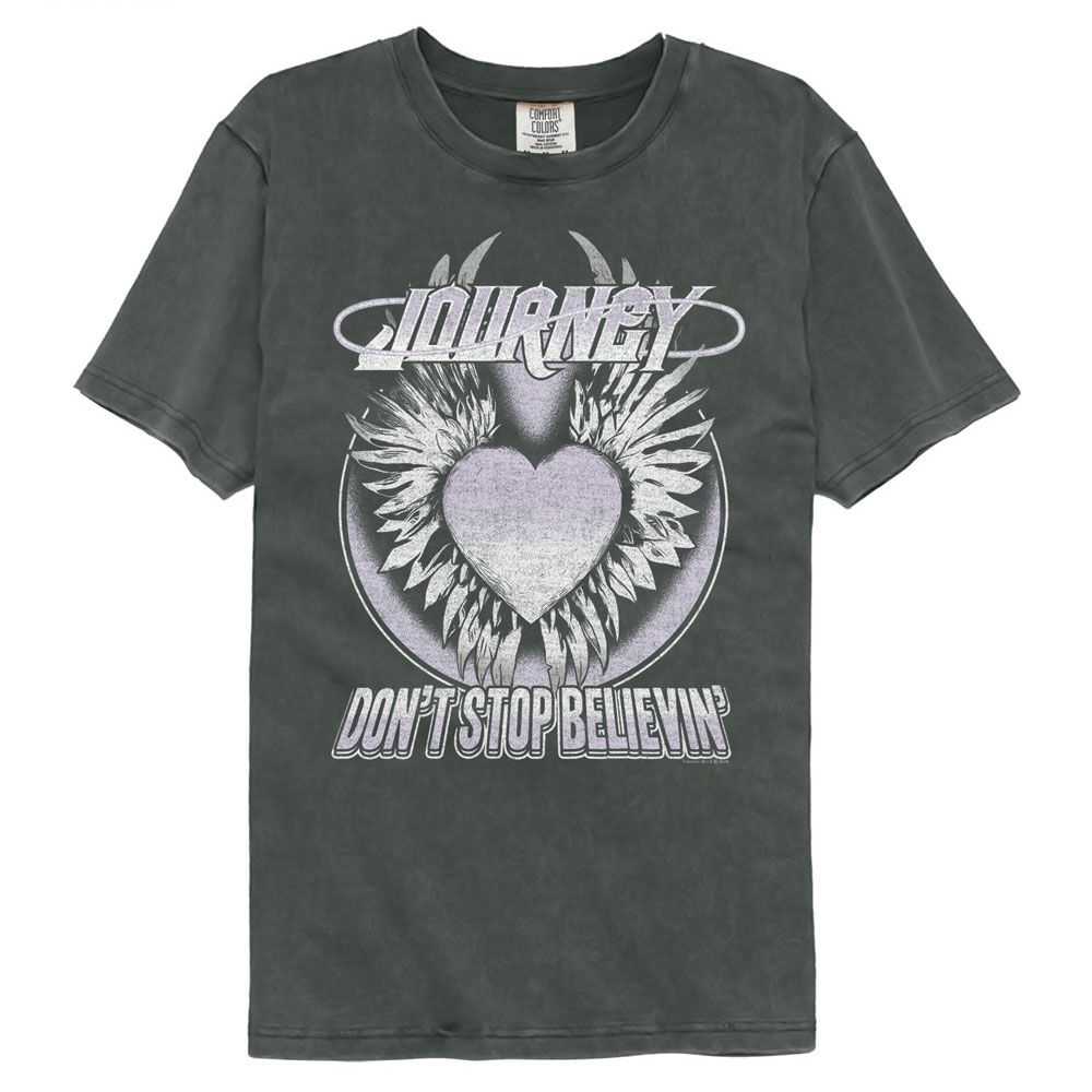 Journey Dont Stop Believin Heart Graphic T-Shirt - Classic Rock Music Clothing - Vintage Concert Lover Gift Idea