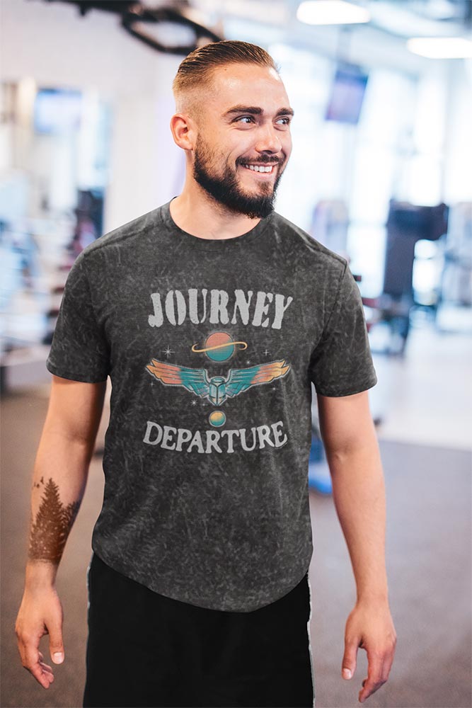 Journey Departure Album Graphic T-Shirt - Classic Rock Music Clothing - Vintage Concert Lover Gift Idea