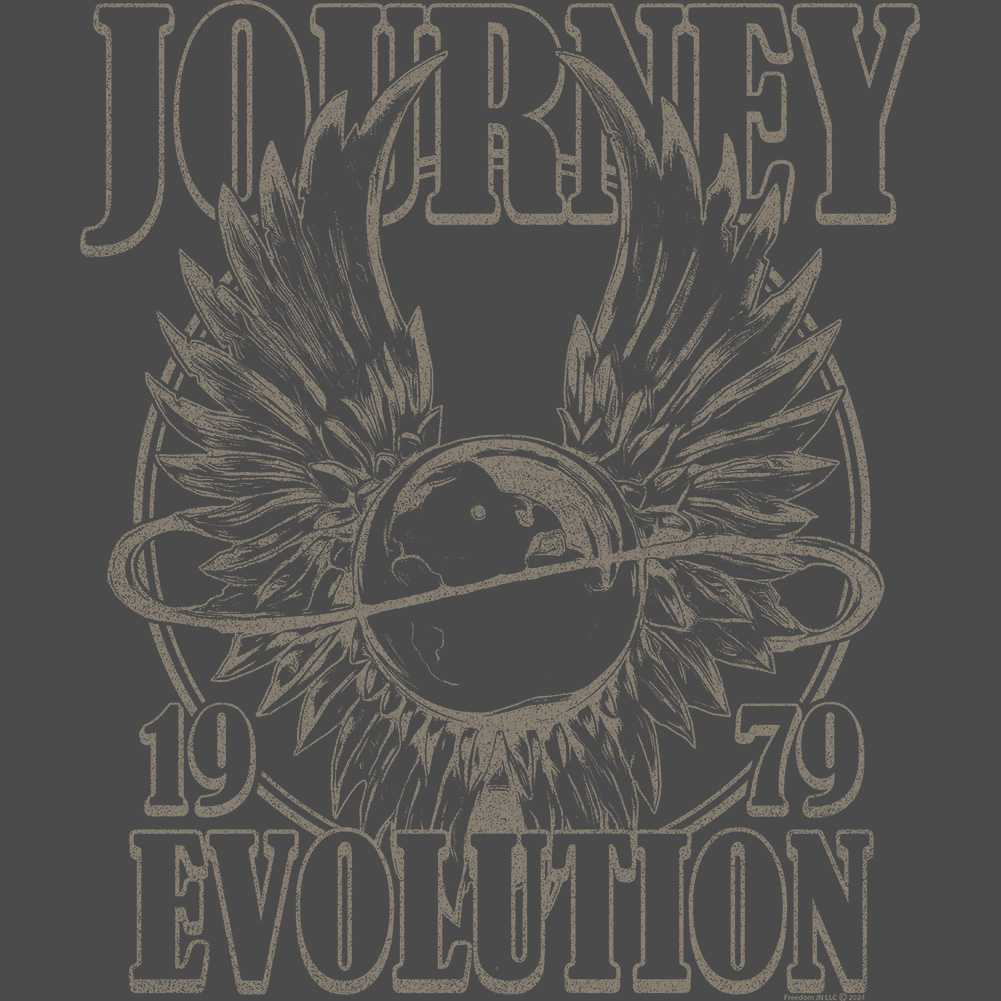 Journey Evolution 1979 Album Graphic T-Shirt - Classic Rock Music Clothing - Vintage Concert Lover Gift Idea