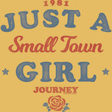Journey Small Town Girl Lyric Graphic T-Shirt - Classic Rock Music Clothing - Vintage Concert Gift Idea