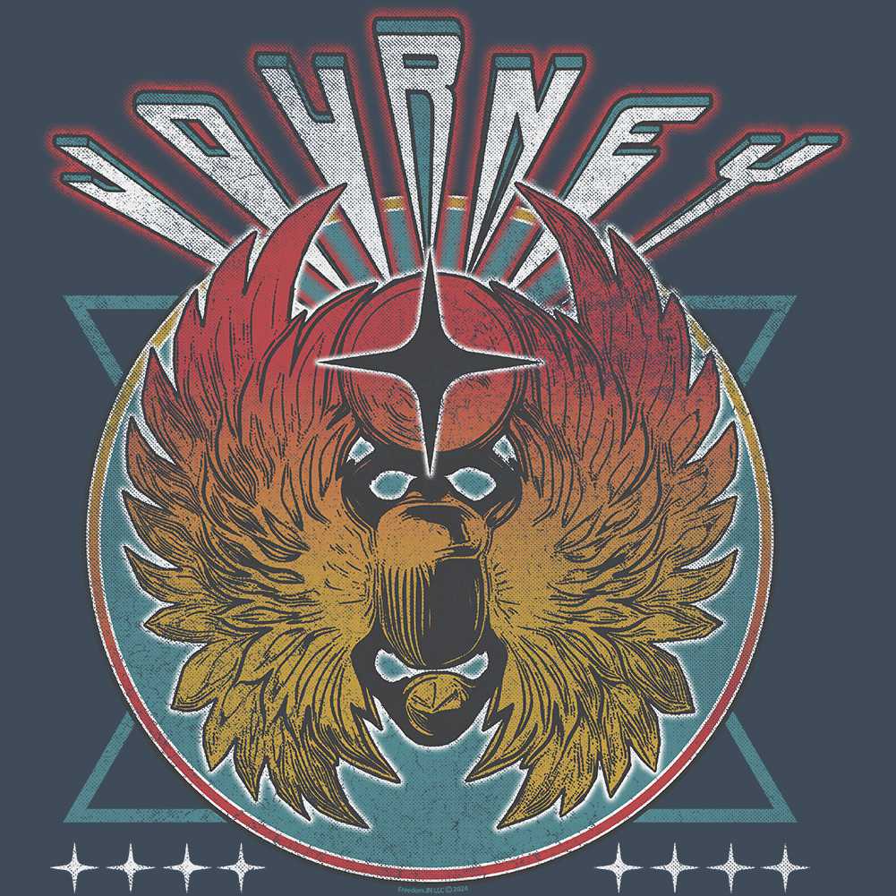 Journey Stars Logo Graphic T-Shirt - Classic Rock Music Clothing - Vintage Concert Lover Gift Idea