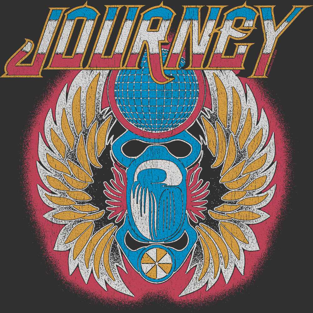 Journey Strong Glow Logo Graphic T-Shirt - Classic Rock Music Clothing - Vintage Concert Lover Gift Idea