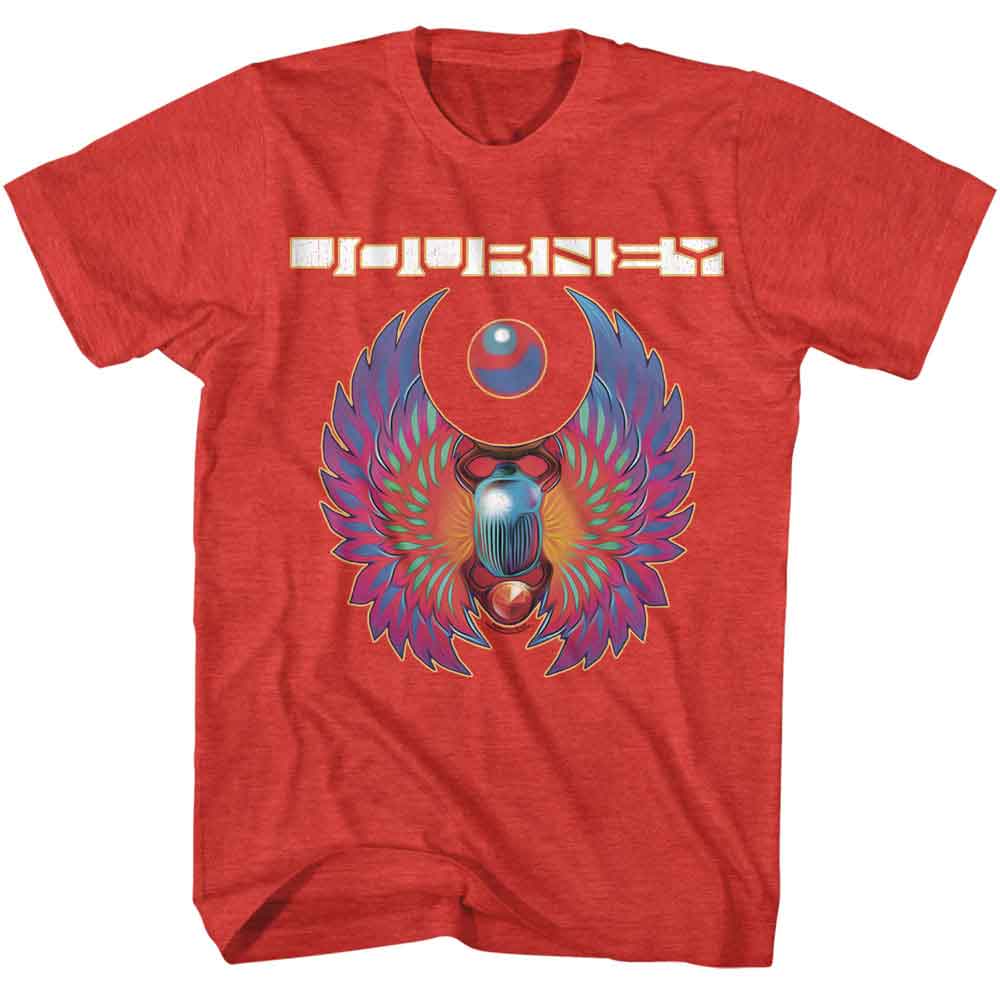 Journey Scarab And Orb Logo Graphic T-Shirt - Classic Rock Music Clothing - Vintage Concert Lover Gift Idea