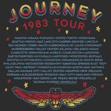 Journey 1983 World Tour Double Sided Graphic T-Shirt - Classic Rock Music Clothing - Vintage Concert Lover Gift
