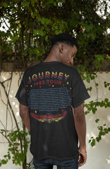 Journey 1983 World Tour Double Sided Graphic T-Shirt - Classic Rock Music Clothing - Vintage Concert Lover Gift