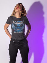 Journey 3D Text Scarab Logo Graphic T-Shirt - Classic Rock Music Clothing - Vintage Concert Lover Gift Idea