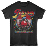 Journey 1983 World Tour Graphic T-Shirt - Classic Rock Music Clothing - Vintage Concert Lover Gift Idea