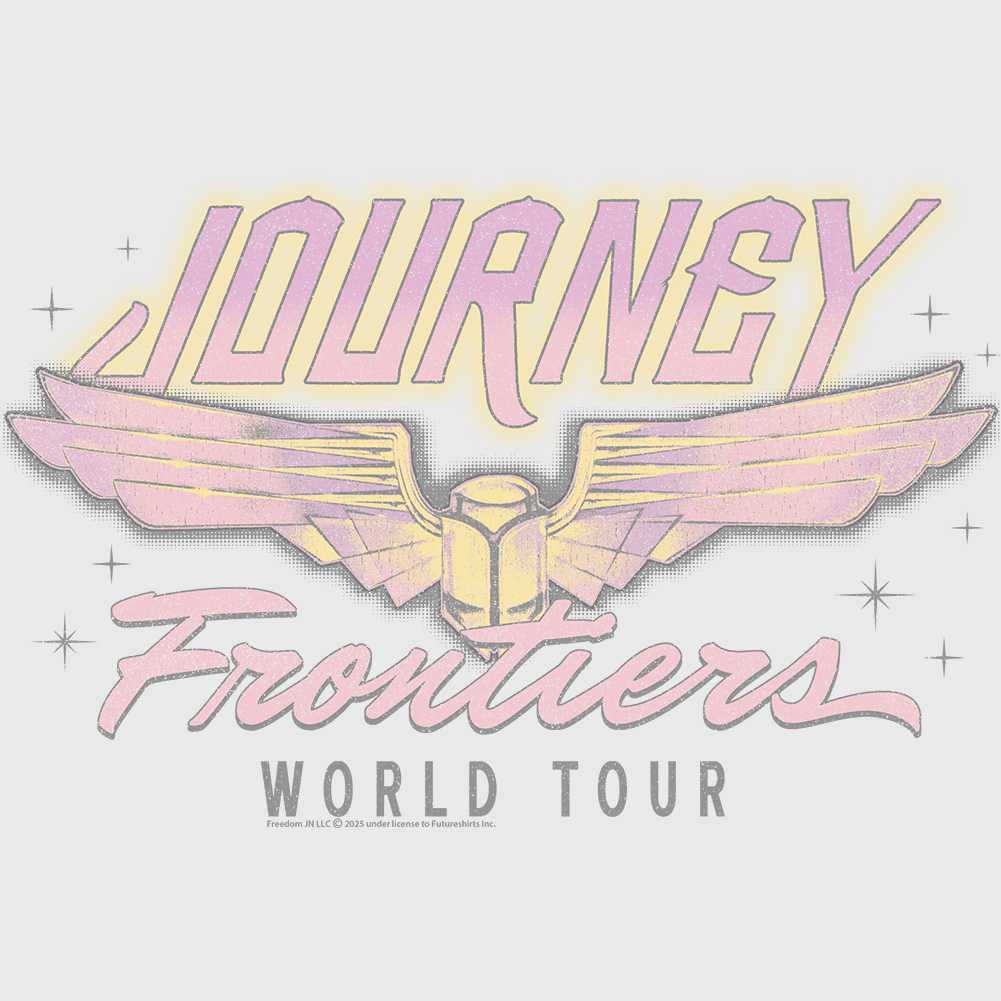 Journey Frontiers World Tour Graphic T-Shirt - Classic Rock Music Clothing - Vintage Concert Lover Gift Idea