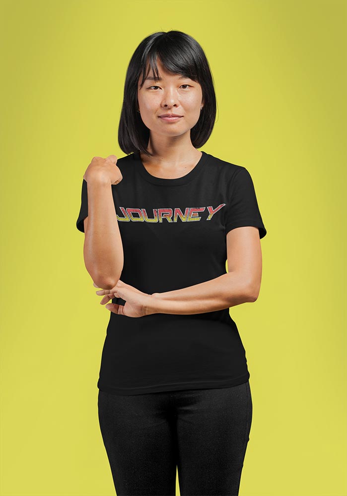 Journey Song Cassettes Double Sided Graphic T-Shirt - Classic Rock Music Clothing - Vintage Concert Lover Gift