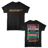 Journey Song Cassettes Double Sided Graphic T-Shirt - Classic Rock Music Clothing - Vintage Concert Lover Gift