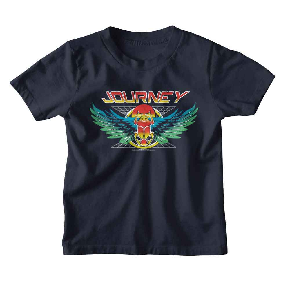 Journey Scarab Grid Logo Youth Graphic T-Shirt - Classic Rock Music Clothing - Kids Concert Lover Gift Idea