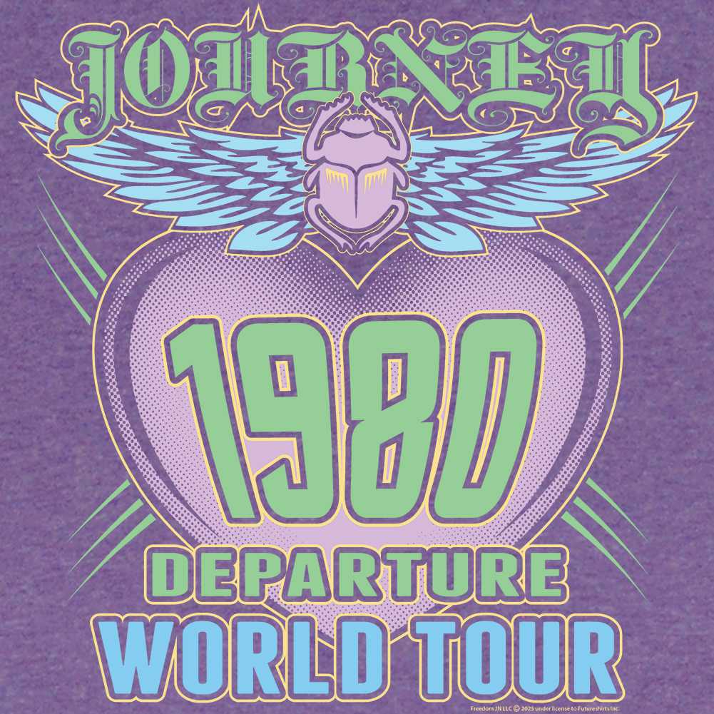 Journey Departure World Tour Graphic T-Shirt - Classic Rock Music Clothing - Vintage Concert Lover Gift Idea