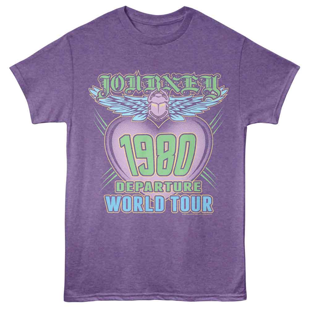 Journey Departure World Tour Graphic T-Shirt - Classic Rock Music Clothing - Vintage Concert Lover Gift Idea