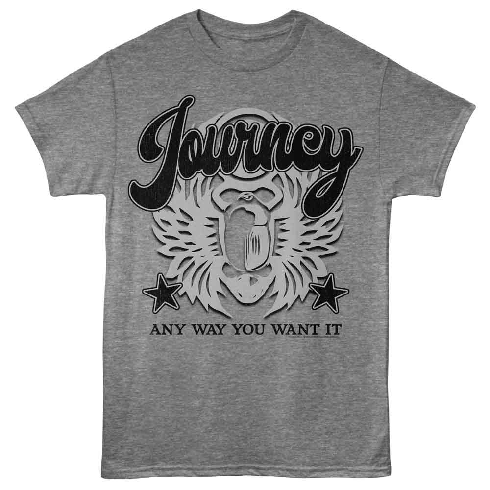 Journey Any Way You Want It Song Graphic T-Shirt - Classic Rock Music Clothing - Vintage Concert Lover Gift Idea